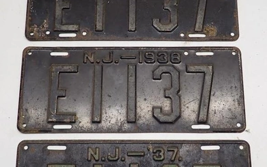 1937 1938 NJ License Plates