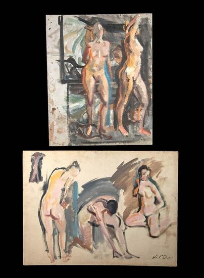 1950s William Draper Paintings - Female Nudes
