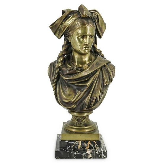 19th Century French Susse Freres Bronze Female Bust