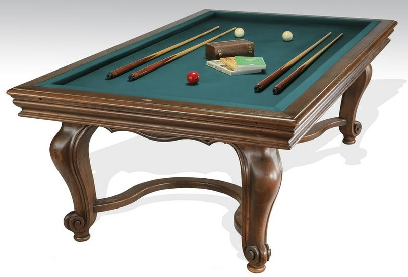 19th c. French mahogany carom billiard table