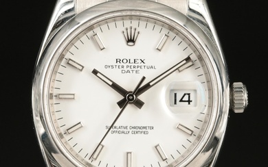 2010 Rolex Oyster Perpetual Date Stainless Steel Wristwatch