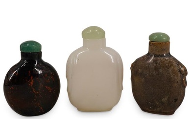 (3) Chinese Carved Stone Snuff Bottles