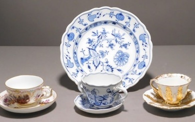 3 German Porcelain Cup and Saucer Groups