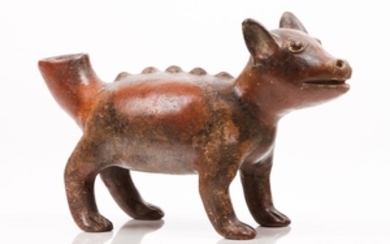 A Colima dog Zoomorphic bottle Painted ceramic P…