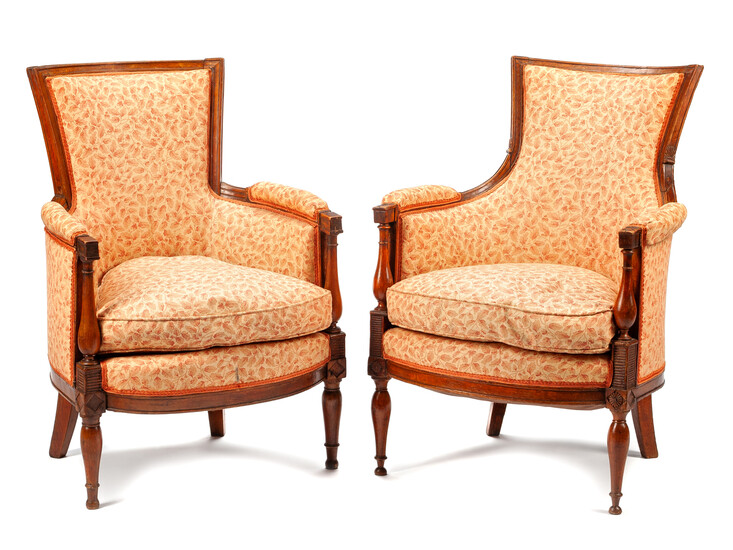 A Near Pair of Louis Philippe Style Armchairs