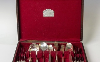 47pc German and American Silver Plated + Stainless Utensils