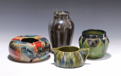 5 Art Nouveau ceramic objects, around 1900- 1920s,...