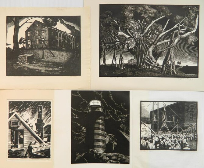 5 Cleveland Print-A-Month wood engravings