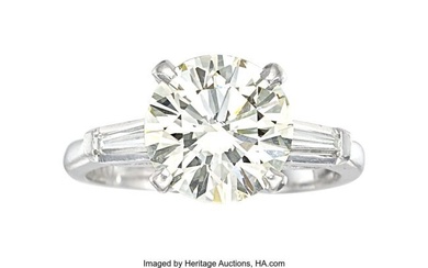 55098: Diamond, Platinum Ring Stones: Round brilliant