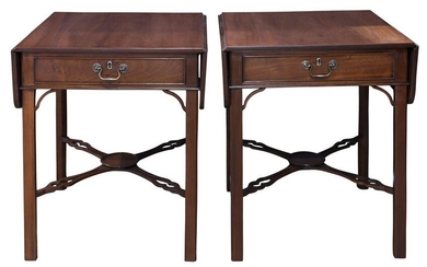 A Pair of Chippendale style mahogany pembroke tables