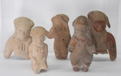 5PC Pre Columbian Pottery Sculptures