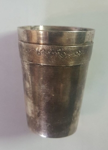 6 SILVER CUPS, PROBABLY RUSSIAN.DECORATED WITH PALM TREES.