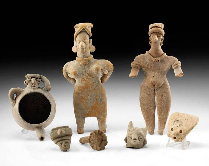 7 Colima, Teotihuacan, & Veracruz Pottery Artifacts