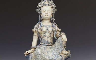 Chinese Blue And White Porcelain Guanyin