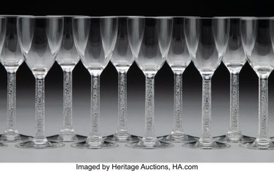 79298: Set of Twelve R. Lalique Clear and Frosted Glass