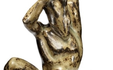 Axel Salto: “Actaeon”. A stoneware figure decorated with Sung glaze. Signed Salto, 20674. Made 1967. H. 35 cm.