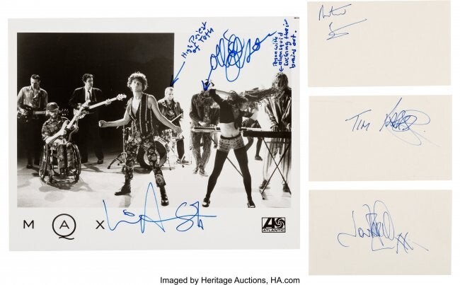 89898: INXS Autograph Collection. A collection of signa