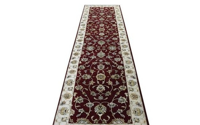 Hand-Knotted Half Wool and Half Silk Rajasthan Runner