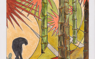 Gaston Suisse (1896-1988) Panthère noire dans les bambous, 1926