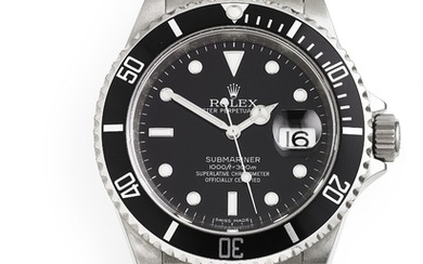 Rolex: A gentleman's wristwatch of steel. Model Submariner, ref. 16610. Mechanical COSC movement with automatic winding and date, cal. 3135. 2009.