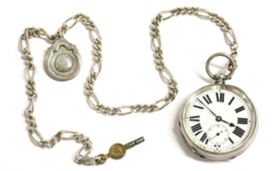 A silver open faced pocket watch