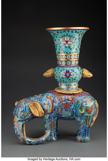A Chinese Cloisson Elephant-Form Vase