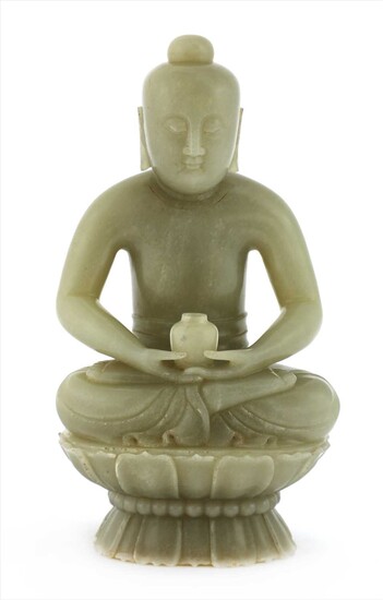 A Chinese jade Buddha