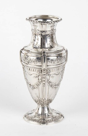 A French silver 950/1000 vase - late 19th Century...