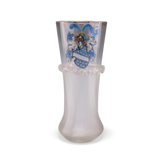 A GERMAN ARMORIAL DRINKING GLASS, CIRCA 1865, probably by Fr...