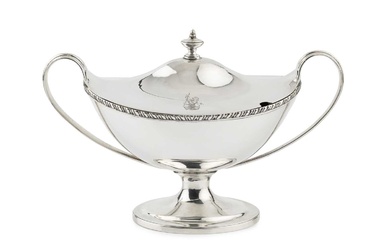 A George III Scottish silver sauce tureen and cover, of...