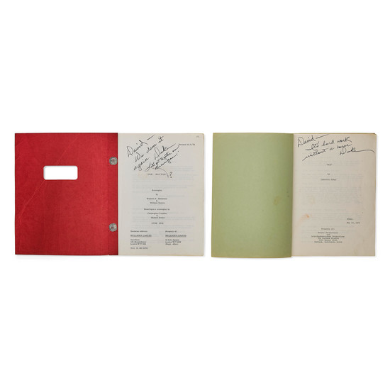 A John Wayne-signed and inscribed pair of screenplays of McQ and Brannigan