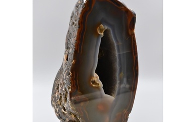A Large Brazilian Agate Geode, On Bespoke Wooden Stand. Appr...