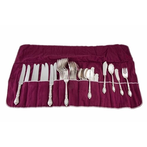 A MODERN USA STERLING SILVER EIGHT PIECE CUTLERY SET, by Ree...
