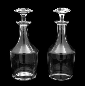 A Pair of Baccarat Crystal Stoppered Decanters Height