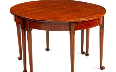 A Queen Anne Style Mahogany Oval Dining Table Height 28