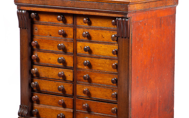 A VICTORIAN MAHOGANY COLLECTOR'S CHEST