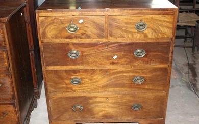 A Victorian mahogany 2 over 3 chest of drawers, 92cm...