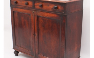A Victorian mahogany side cabinet or chiffonier - the moulde...