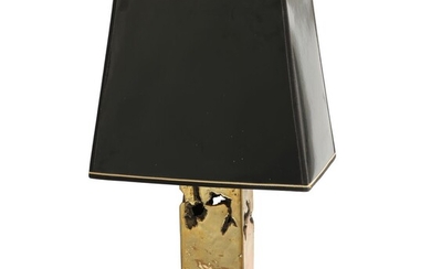 SOLD. A brass and aluminium table lamp. Monogram signed. H. Incl. shade 75 cm. – Bruun Rasmussen Auctioneers of Fine Art