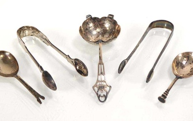 A group of Victorian and later silver comprising two pairs...