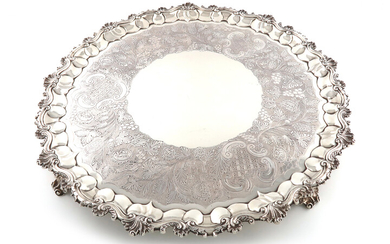 A large George IV silver salver