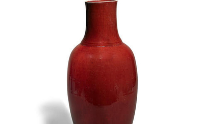 A large copper-red-glazed vase