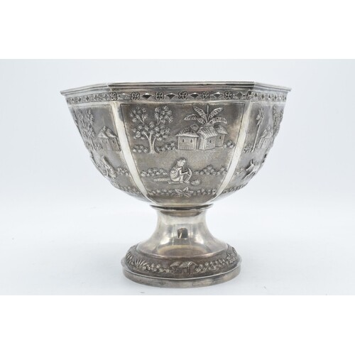 A late 19th / early 20th century Indian silver pedestal bowl...
