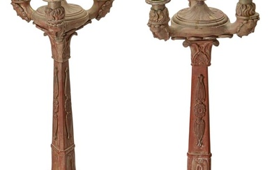 A pair of Empire-style bronze candelabra