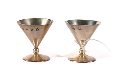 A pair of Queen Elizabeth II silver miniature goblets