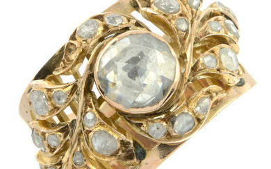 A rose-cut diamond foliate dress ring.