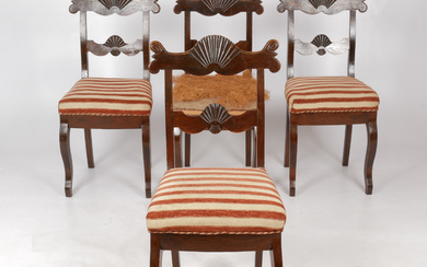 A set of four empire chairs, possibly Denmark, mid 19th century.
