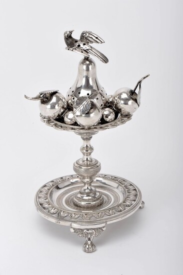 A toothpick holder "Cup with bird and fruits"