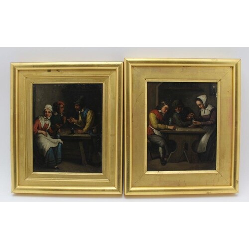 AFTER DAVID TENIERS A pair of 'Tavern Interiors', with figur...