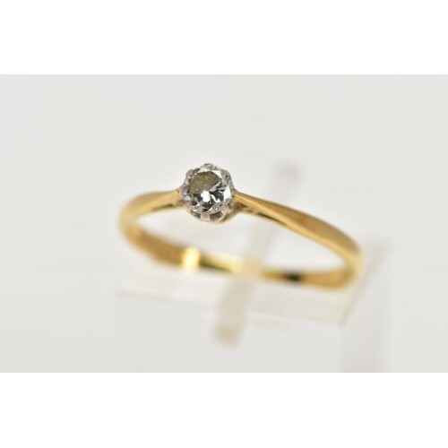 AN 18CT GOLD DIAMOND SINGLE STONE RING, designed with a claw...